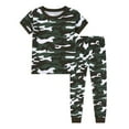thumbnail image 1 of Kiijoy Big Boys Outfits Letter Print Short Sleeve Tee Camo Print Jogger Pants Set, 1 of 2
