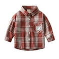 thumbnail image 1 of Kiijoy Big Boys Plaid Long Sleeve Shirt Fall Cotton Casual Button Down Shirt, Sizes 9-10, 1 of 7