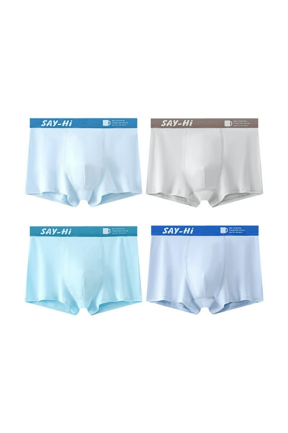 Big Boys Seamless Boxer Briefs Comfort Flex Tagless Underwear, 4-Pack, Sizes 9-12