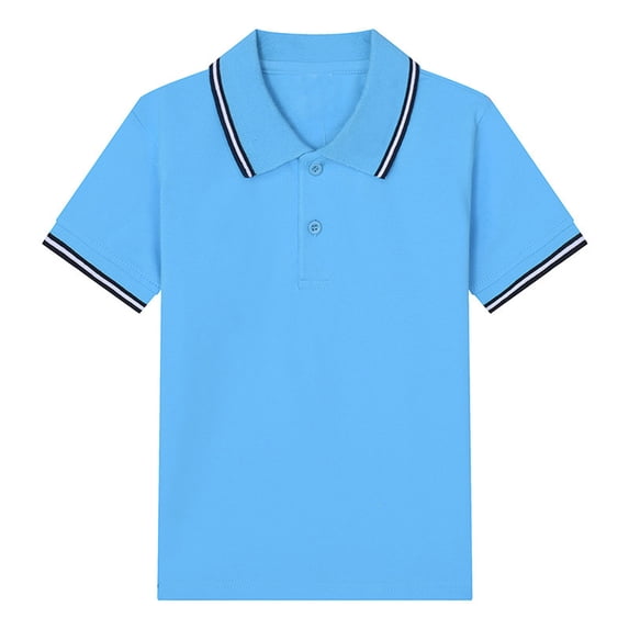 Kiijoy Big Boys Short Sleeved Polo Shirt Unisex Kids Casual School T-Shirt, Sizes 3-13