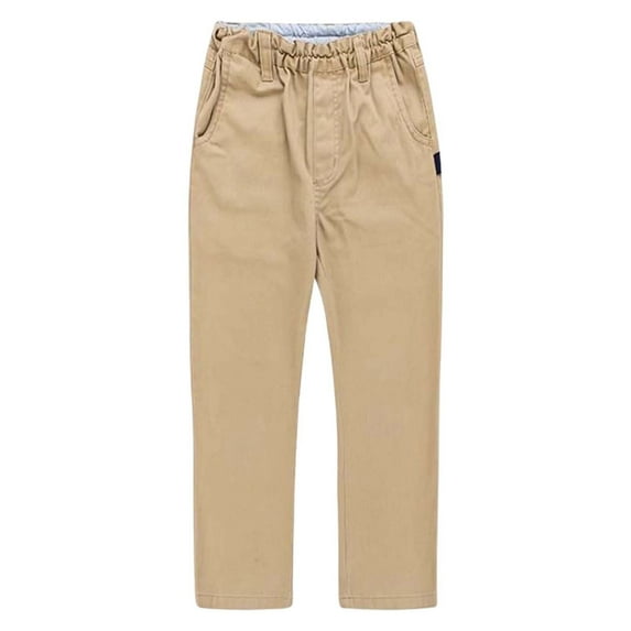 Kiijoy Big Boys Straight Leg Dress Pants School Uniform Pull On Twill Pants, Sizes 7-8