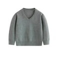 thumbnail image 1 of Kiijoy Big Boys Sweater Solid V-Neck Long Sleeve Pullover Top for Kids, Sizes 10-11, 1 of 7