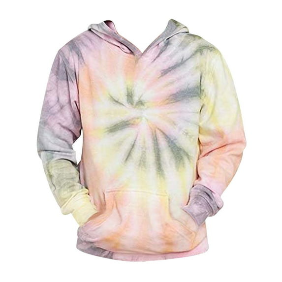 Kiijoy Big Boys Tie Dye Pullover Hoodie Casual Sports Hooded Sweatshirt, Sizes 11-12