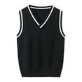 thumbnail image 1 of Kiijoy Big Boys V-Neck Sweater Vest Kids Knit Casual Sleeveless Pullover, Sizes 7-8, 1 of 3