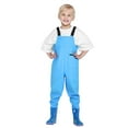 thumbnail image 1 of Kiijoy Big Boys Waterproof Overalls with Rain Shoes Water Strap Jumpsuit, Sizes 8-9, 1 of 4