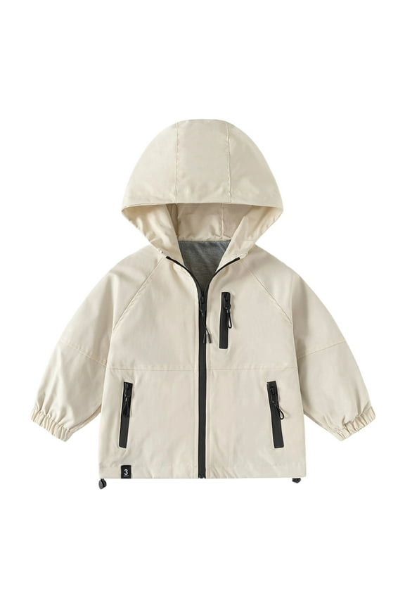 Big Boys Windbreaker Lightweight Windproof Hooded Jacket Outerwear, Sizes 12-13