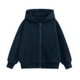 thumbnail image 1 of Kiijoy Big Boys Zip Up Hoodie Casual Unisex Solid Hooded Sweatshirt Outerwear Jacket, 1 of 8