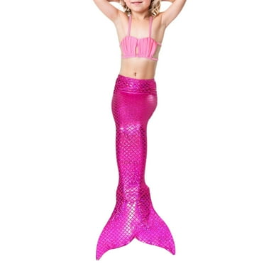 Kiijoy Big Girls 3-Piece Swimsuit Bikini Set & Fish Tail Bathing Suit, Sizes 4-13