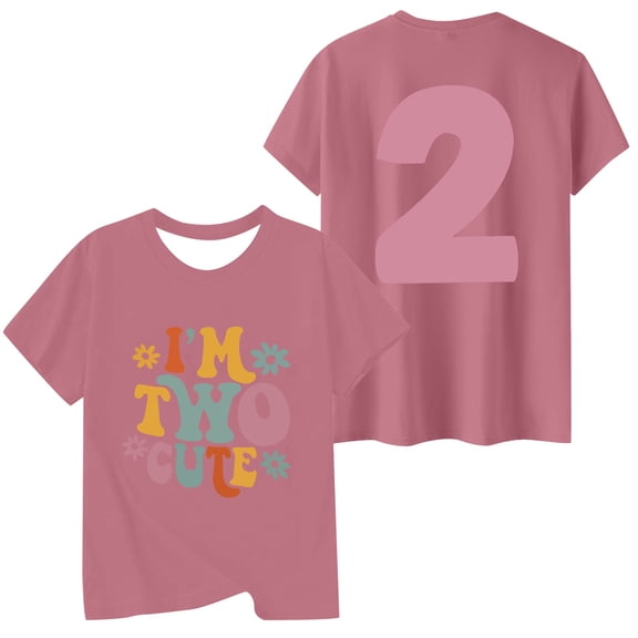 Kiijoy Big Girls Birthday T Shirt Letter Print Short Sleeve Soft T-Shirt, Sizes 10-11