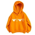 thumbnail image 1 of Kiijoy Big Girls Casual Hoodie Hearts Print Pullover Hooded Sweatshirt, Sizes 11-12, 1 of 8