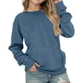 thumbnail image 1 of Kiijoy Big Girls Casual Sweatshirt Solid Long Sleeve Pullover with Pocket, Sizes 9-10, 1 of 4