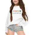 thumbnail image 1 of Kiijoy Big Girls Crew Neck Sweatshirt Hearts Print Fall Casual Pullover, Sizes 9-10, 1 of 5
