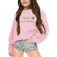 thumbnail image 1 of Kiijoy Big Girls Crew Neck Sweatshirt Hearts Print Fall Casual Pullover, Sizes 9-10, 1 of 5