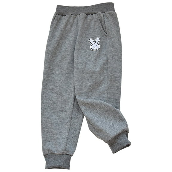 Kiijoy Big Girls Cute Bunny Print Sweatpants Casual Sportswear Jogger Pants, Sizes 9-10