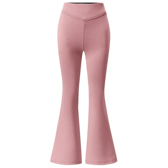 Kiijoy Big Girls Flare Pants School Uniform Athletic High Waist Leggings, Sizes 9-10