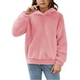 thumbnail image 1 of Kiijoy Big Girls Hoodie Fuzzy Warm Casual Plain Pullover Hoody, Sizes 12-13, 1 of 6
