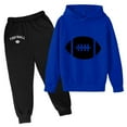 thumbnail image 1 of Kiijoy Big Girls Football Graphic Fleece Hoodie Sweatpants Outfits, 2-Piece, Sizes 9-10, 1 of 3