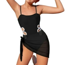 Kiijoy Big Girls Hollow Out One-Piece Swimsuit with Cover-Up Bathing Suit Swimwear, Sizes 7-16