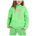 thumbnail image 1 of Kiijoy Big Girls Hoodie Set Bow Print Hooded Sweatshirt Pants Sweatsuit, Sizes 10-11, 1 of 3