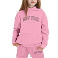 thumbnail image 1 of Kiijoy Big Girls Hoodie Set Letter Print Hooded Sweatshirt Sweatpants Outfits, Sizes 9-10, 1 of 3