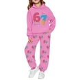 thumbnail image 1 of Kiijoy Big Girls Long Sleeve Fleece Hoodie Jogger Pants Outfits Tracksuit, Sizes 9-10, 1 of 3
