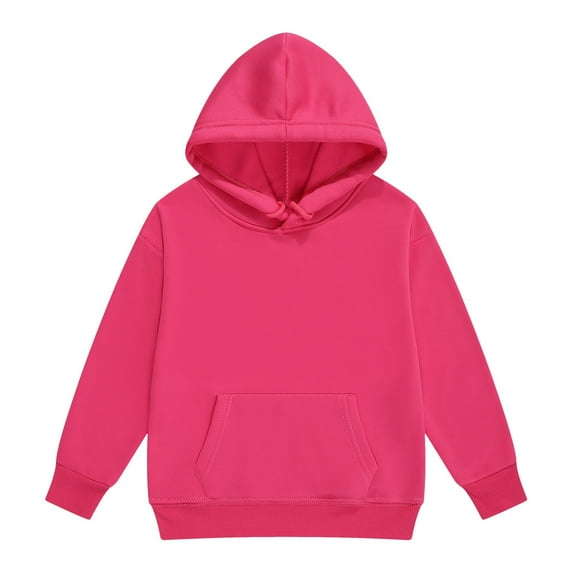 Kiijoy Big Girls Microfleece Hoodie Solid Color Casual Hooded Sweatshirt, Sizes 7-8