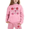 thumbnail image 1 of Kiijoy Big Girls Outfit Sets Hearts Print Hoodie and Joggers Sweatsuit, Sizes 10-11, 1 of 6