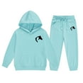 thumbnail image 1 of Kiijoy Big Girls Outfits Comfy Casual Horse Print Hoodie Sweatpants Set, Sizes 12-13, 1 of 3
