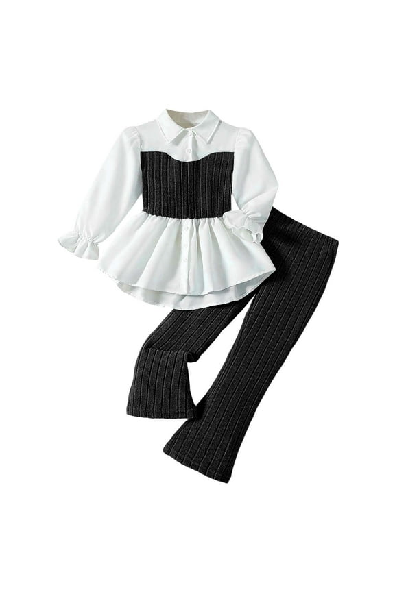 Big Girls Outfits Cotton Long Sleeve Tunic Shirt and Pants Set, Sizes 9-10