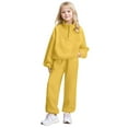 thumbnail image 1 of Kiijoy Big Girls Outfits Solid Half Zip Sweatshirt Sweatpants Tracksuit, Sizes 9-10, 1 of 5