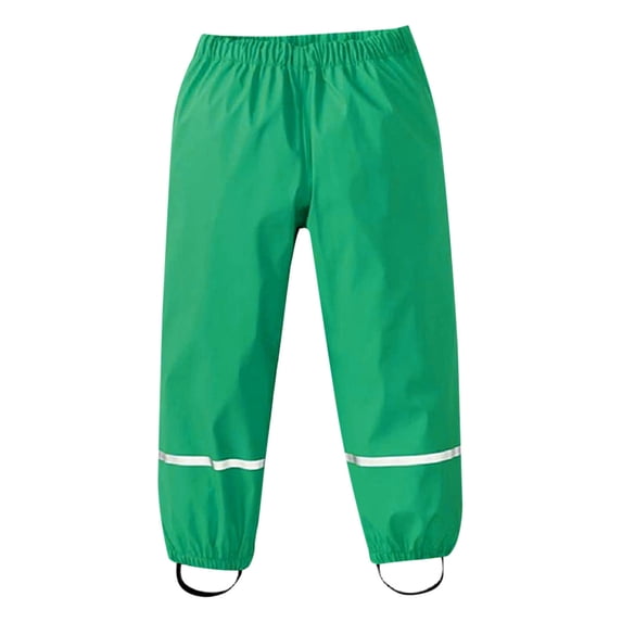 Kiijoy Big Girls Rain Pants Elastic Waist Waterproof Pants Kids Overpants, Sizes 10-12