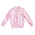 thumbnail image 1 of Kiijoy Big Girls Sequin Jacket Shiny Fashion Zip Up Bomber Jacket Sweatshirt, Sizes 8-10, 1 of 2