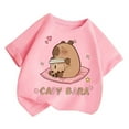 thumbnail image 1 of Kiijoy Big Girls Short Sleeve T-Shirt Cartoon Capybara Casual T Shirt, Sizes 8-10, 1 of 3