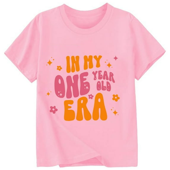 Kiijoy Big Girls Short Sleeve T-Shirt Letter Print Crewneck Casual Tshirt, Sizes 8-9