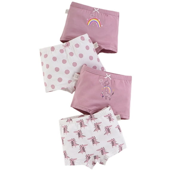 Kiijoy Big Girls Soft Breathable Boyshorts Tagless Underwear Panties, 4-Pack, Sizes 9-10