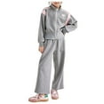 thumbnail image 1 of Kiijoy Big Girls Sports Tracksuit Zip Up Sweatshirt Sweatpants Outfits, Sizes 8-9, 1 of 8