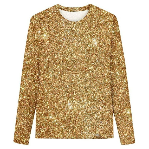 Kiijoy Big Girls T-Shirt Sequin Print Long Sleeve T Shirt Casual Pullover Undershirt Top