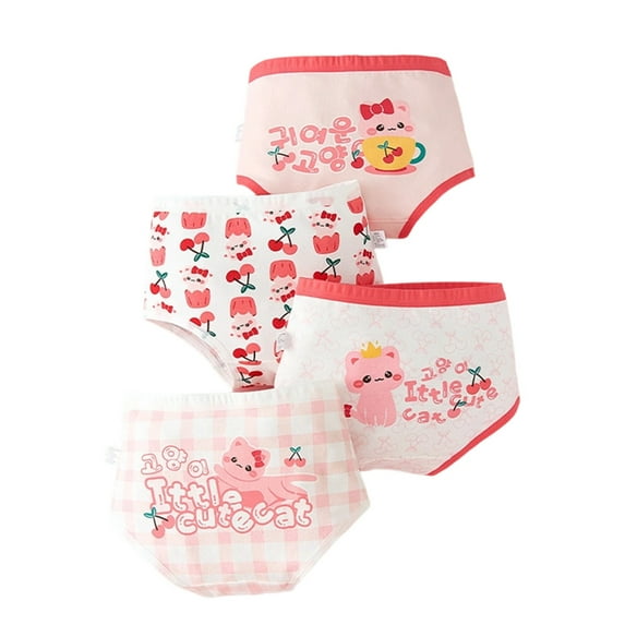 Kiijoy Big Girls Tagless Super Soft Brief Cotton Underwear Panties, 4-Pack, Sizes 9-10