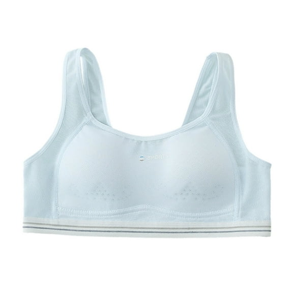 Kiijoy Big Girls Training Bra Ribbed Wirefree T-Shirt Bra Scoop Neck Bralette, Sizes 12-14