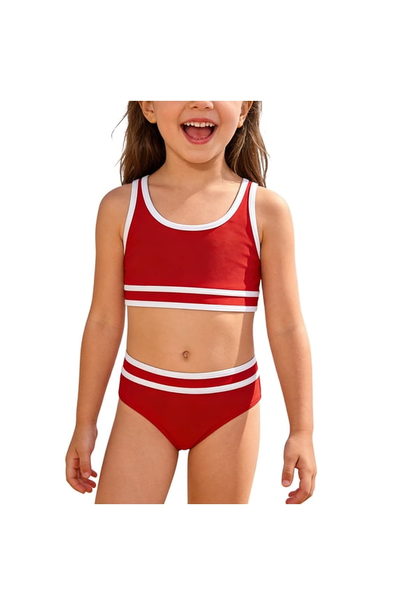 Bikini Set for Girls Sport Swimsuit Bathing Suit with Removable Cups, Sizes 8-14