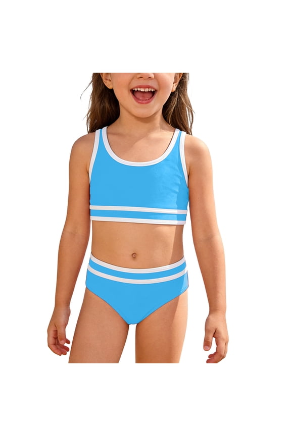 Bikini Set for Girls Sport Swimsuit Bathing Suit with Removable Cups, Sizes 8-14