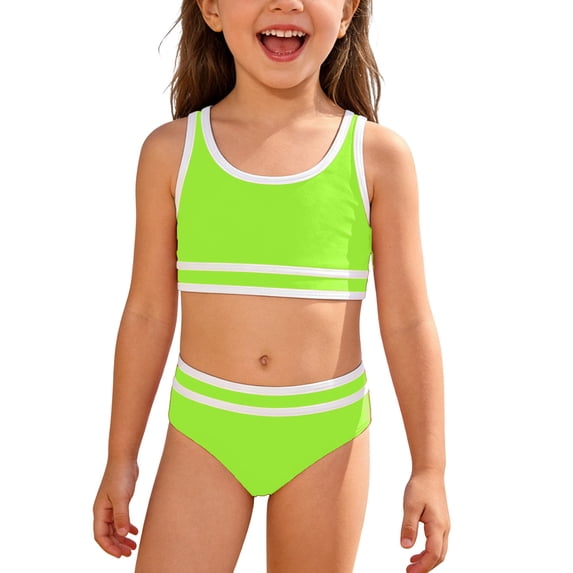Kiijoy Bikini Set for Girls Sport Swimsuit Bathing Suit with Removable Cups, Sizes 8-14