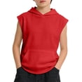 thumbnail image 1 of Kiijoy Boy Athletic Workout Hooded Tank Top Summer Solid Sleeveless Muscle Tee, Sizes 2-12, 1 of 7