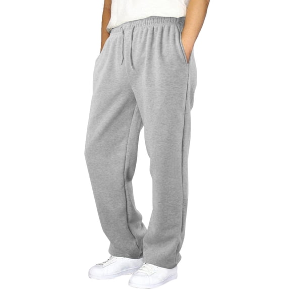 Kiijoy Boy's Baggy Sweatpants Athletic Straight-Leg Open Bottom Jogger Pants, Sizes 11-12