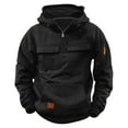 thumbnail image 1 of Kiijoy Boys Athletic Hoodie Casual Quarter Zip Tractical Hooded Sweathshirt, Sizes 7-8, 1 of 6