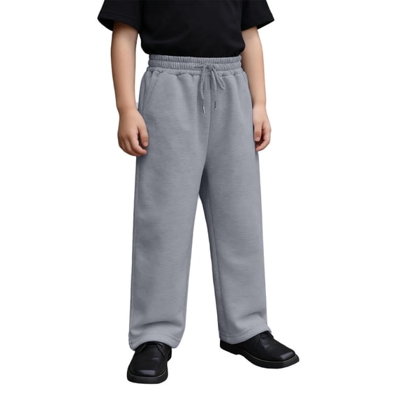 Kiijoy Boys Baggy Straight Leg Sweatpants Casual Athletic Jogger Pants Trousers, Sizes 4-15