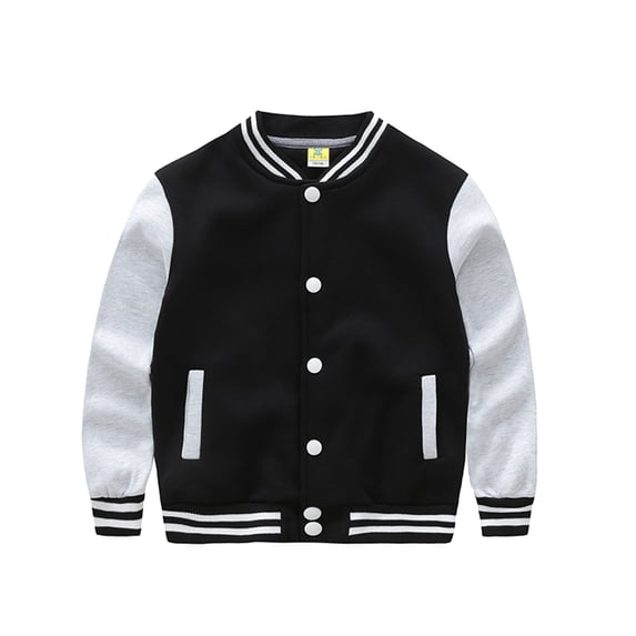 Kiijoy Boys Baseball Jacket Color Block Sweatshirt Casual Varsity Jackets, 7-8 Years