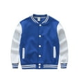 thumbnail image 1 of Kiijoy Boys Baseball Jacket Color Block Sweatshirt Casual Varsity Jackets, 9-12 Years, 1 of 3