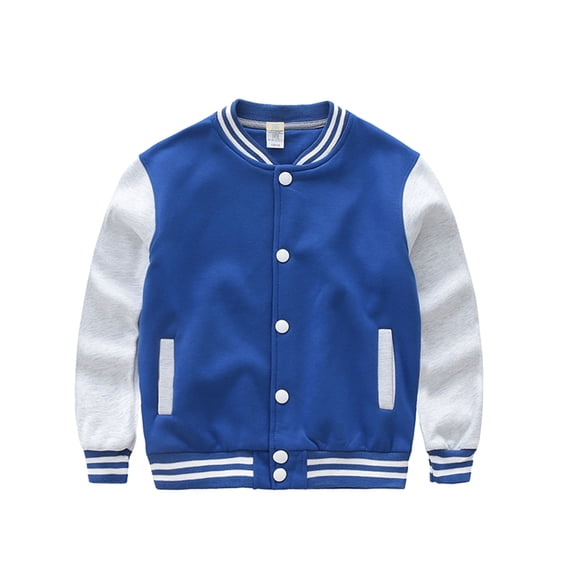Kiijoy Boys Baseball Jacket Color Block Sweatshirt Casual Varsity Jackets, 9-12 Years