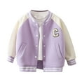 thumbnail image 1 of Kiijoy Boys Baseball Jacket Colorblock Varsity Bomber Jacket Outerwear Sweatshirt, Sizes 6-7, 1 of 2